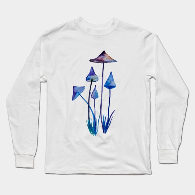 Magic Mushrooms Long Sleeve T-Shirt by Manitarka